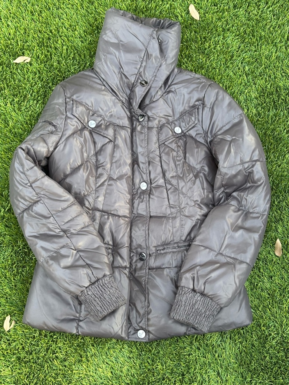 Guess Kids Quilted Puffer Jacket in Brown - Waterproof Lightweight Coat